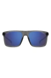 Carrera Eyewear X Ducati 57mm Rectangular Sunglasses In Grey/blue Sky Sp