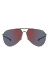 Carrera Eyewear X Ducati Carduc 67mm Oversize Aviator Sunglasses In Black/red Mirror Polar