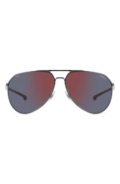 Carrera Eyewear X Ducati Carduc 67mm Oversize Aviator Sunglasses In Black/red Mirror Polar