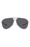 Carrera Eyewear X Ducati Carduc 67mm Oversize Aviator Sunglasses In Matte Dark Ruth/grey