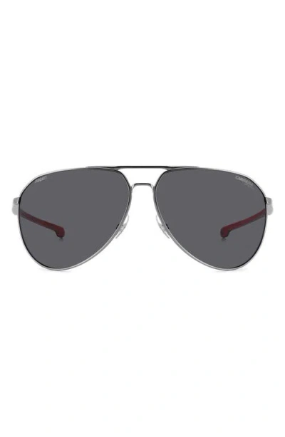 Carrera Eyewear X Ducati Carduc 67mm Oversize Aviator Sunglasses In Matte Dark Ruth/grey