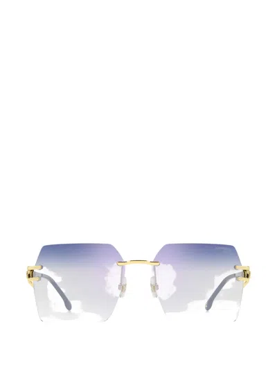 Carrera Geometric-frame Rimless Sunglasses In Gold