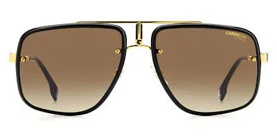 Pre-owned Carrera Glory Ii Sunglasses Men 0001 Yellow Gold Rectangle 59 100% Authentic In Brown