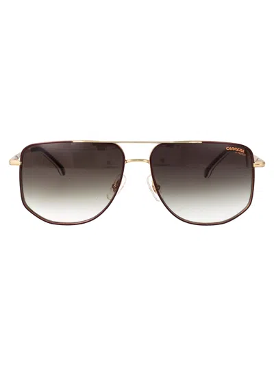 Carrera Gold Burgundy Stainless Steel Sunglasses In Brown
