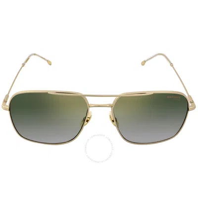 Carrera Green Gradient Gold Mirror Navigator Unisex Sunglasses  247/s 0j5g/d6 58 In Green/gold Tone