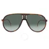 Carrera Green Shaded Pilot Unisex Sunglasses Champion65/n 00uc/9k 62