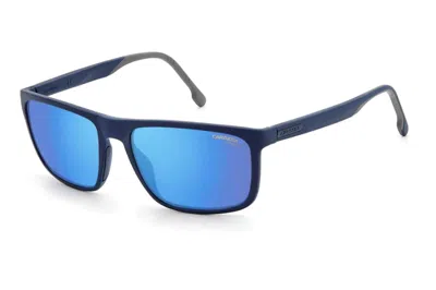 Carrera Grey Blue Mirror Rectangular Men's Sunglasses  8047/s 0pjp/xt 58