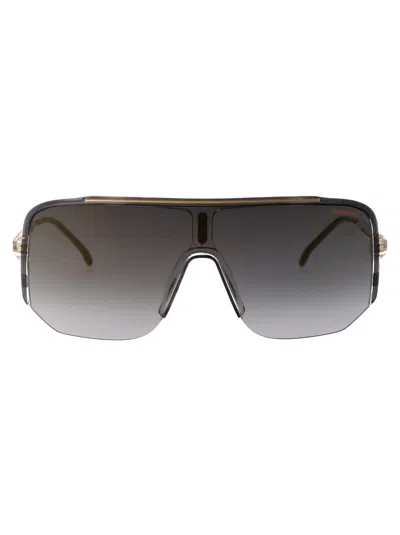 Carrera Grey Crystal Metal Sunglasses In Black