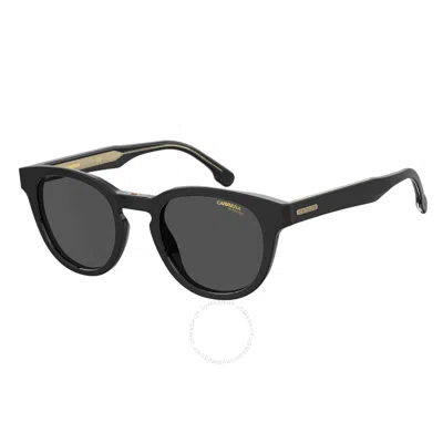 Carrera Grey Oval Unisex Sunglasses  252/s 0807/ir 50 In Black