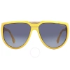 Carrera Flaglab 13 Sunglasses 62mm Rectangular Unisex In Grey / Yellow