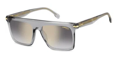 Carrera Grey Shaded Gold Browline Men's Sunglasses  359/s 0kb7/fq 56 In Gray