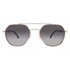Carrera Grey Shaded Hexagonal Unisex Sunglasses  303/s 0w97/9o 53 In Gold