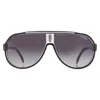 Carrera Grey Shaded Pilot Men's Sunglasses  1057/s 080s/9o 64 In Black