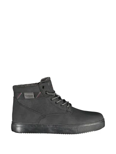 Carrera Chic Black Lace-up Boots With Contrast Details