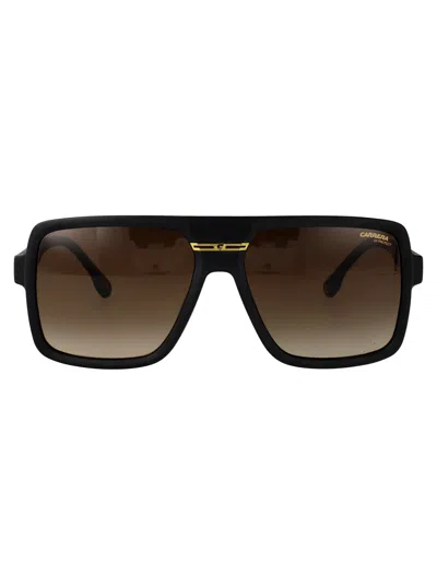 Carrera Matte Black Gold Eco Polyamide Sunglasses In Brown