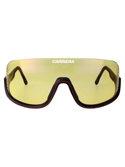 Carrera Matte Black Red Polyamide Inj-gril. Sunglasses In Green
