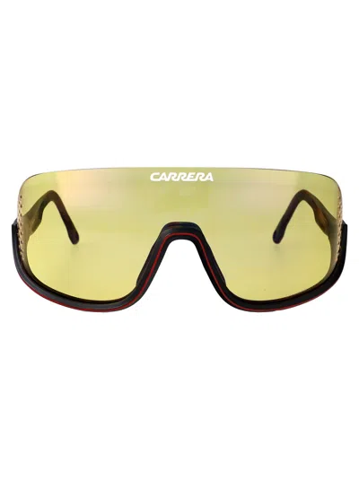 Carrera Matte Black Red Polyamide Inj-gril. Sunglasses In Green