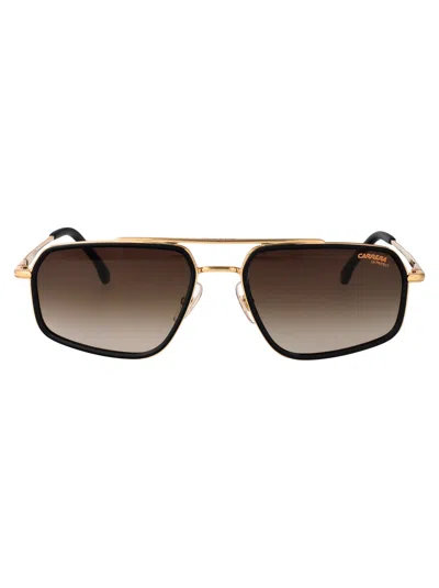 Carrera Matte Black Stainless Steel Sunglasses In Gold