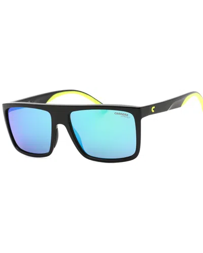 Carrera Men's 8055/s Sunglasses In Black Green / Grey With Green Mirrored