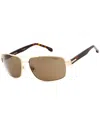 Carrera Polarized Bronze Rectangular Men's Sunglasses  8063/s 0aoz/sp 60 In Gold
