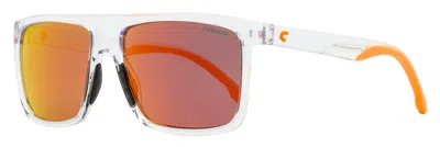 Carrera Men's Flat-top Rectangular Sunglasses 8055/s 900uz Crystal/orange 58mm In Metallic
