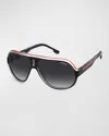 Carrera Speedway/n Men's Pilot Black Frame Grey Gradient 63-12-130 Sunglasses In Black White Red