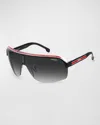 Carrera Men's Topcar 1/n Gradient Shield Sunglasses In Black White Red