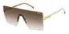 Carrera 1075/s Vvp/ha Unisex Sunglasses - Gold Frame, Brown Gradient Lenses