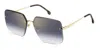 Carrera 3044/s Dm2-1v Women's Sunglasses - Light Gold Frame, Blue Gradient Lenses