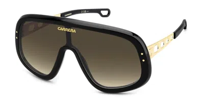Carrera Flaglab 17 Mask Sunglasses, 99mm In Black/gold Brown