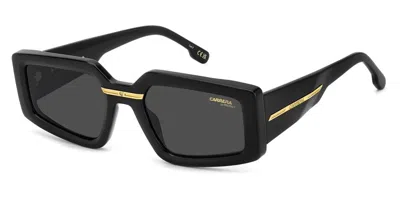 Carrera Victory C 12/s 2m2/ir Women's Sunglasses - Black & Gold Frame, Grey Lenses