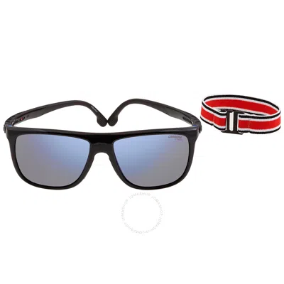 Carrera Open Box -  Blue Mirror Browline Men's Sunglasses Hyperft 17/s 0d51/xt 58 In Black / Blue