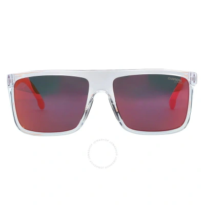 Carrera Red Multilayer Browline Men's Sunglasses  8055/s 0900/uz 58 In Orange