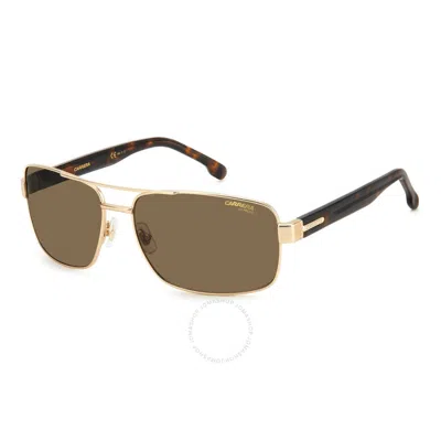 Carrera Polarized Bronze Rectangular Men's Sunglasses  8063/s 0aoz/sp 60 In Gold