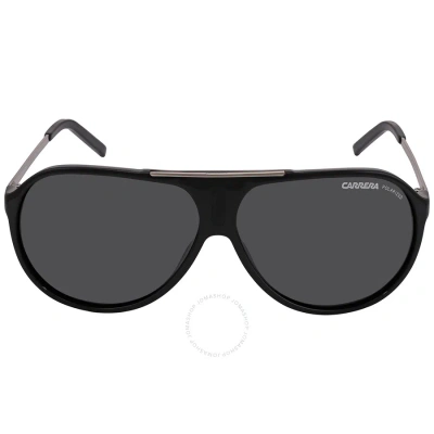 Carrera Polarized Grey Pilot Unisex Sunglasses Hot/s Csa/ra 64 In Black / Grey