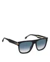 Carrera Rectangle Sunglasses, 57mm In Black/blue Gradient