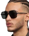 Carrera Rectangle Sunglasses, 57mm In Havana/brown