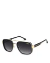 Carrera Rectangular Double Bridge Sunglasses, 58mm In Black