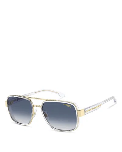 Carrera Rectangular Double Bridge Sunglasses, 58mm In Yellow