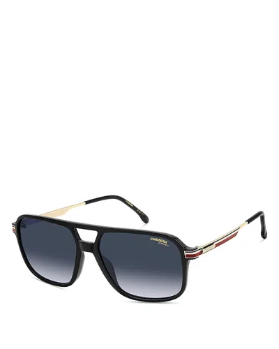 Carrera Rectangular Double Bridge Sunglasses, 59mm In Transparent
