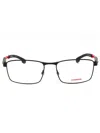 Carrera Rectangular Metal Eyeglasses For Men In Black