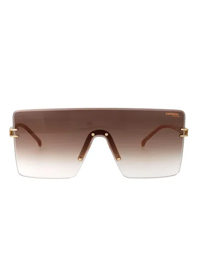Carrera Rimless Shield-frame Sunglasses In Brown