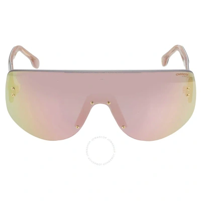 Carrera Rose Gold Multilayer Shield Unisex Sunglasses Flaglab 12 0000/0j 99 In Gold / Rose / Rose Gold