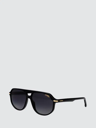 Carrera Rounded Acetate Aviator Sunglasses With Double Bridge In Black