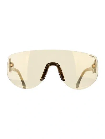 Pre-owned Carrera Shield Tinted Sunglasses In Black/gold