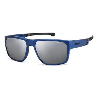 Carrera Silver Mirror Rectangular Men's Sunglasses Carduc 029/s 0tzq/t4 59 In Blue