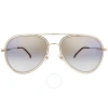 Carrera Blue Shaded Gold Mirror Pilot Unisex Sunglasses  1044/s 0ham/1v 57 In Champagne / Silver