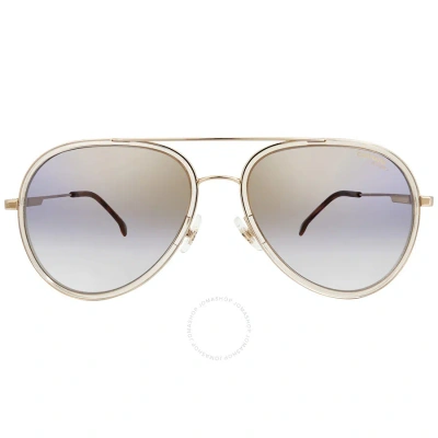 Carrera Blue Shaded Gold Mirror Pilot Unisex Sunglasses  1044/s 0ham/1v 57 In Champagne / Silver