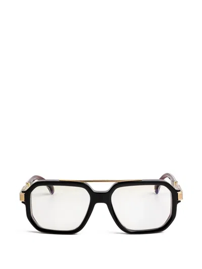 Carrera Titanio 01 Geometric-frame Clip-on Glasses In Brown