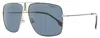 Carrera Unisex Pilot Sunglasses Ca1006s Ti7ir Ruthenium/black 60mm In Multi